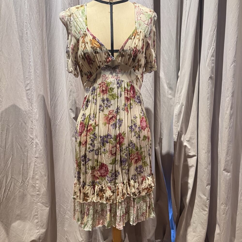 Ann Ferriday VTG Stock Patchwork 70s Vibe Dress S